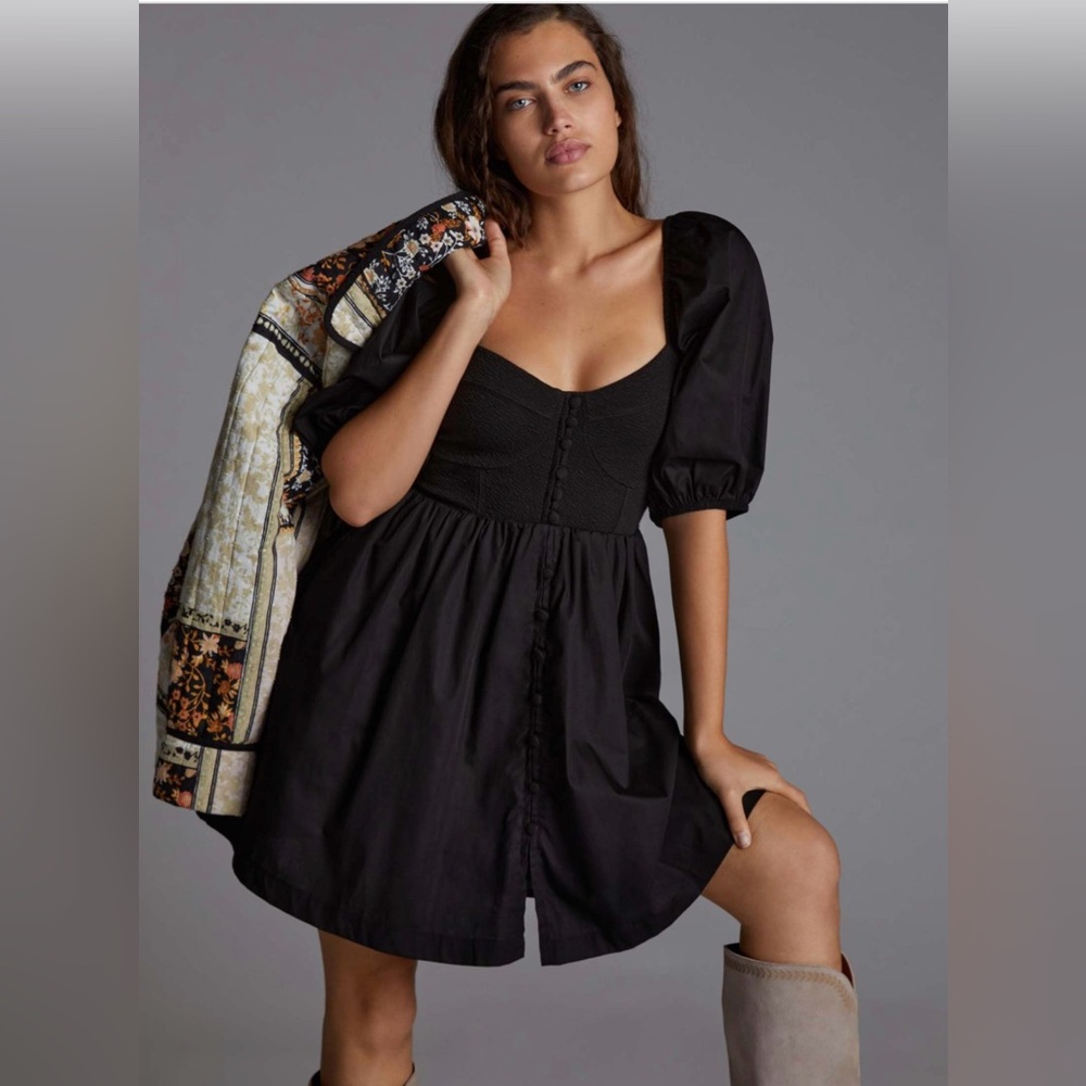 Anthropology Maeve Puff-Sleeved mini dress sz small